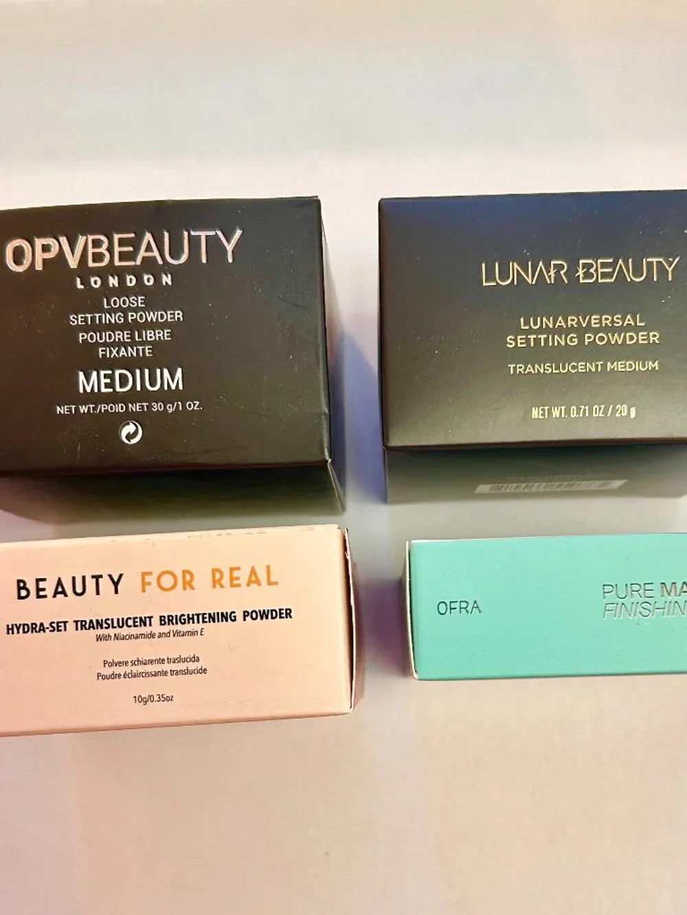 BNIB 4-Pc Luxury Setting Powder Lot-OPV Beauty,Lunar Beauty,Beauty for Real,OFRA